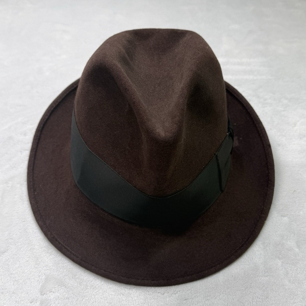 Vintage 1950s Stevens Lee Brown Felt Fedora‎ Hat 7 1/4 USA